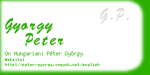 gyorgy peter business card