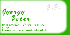 gyorgy peter business card